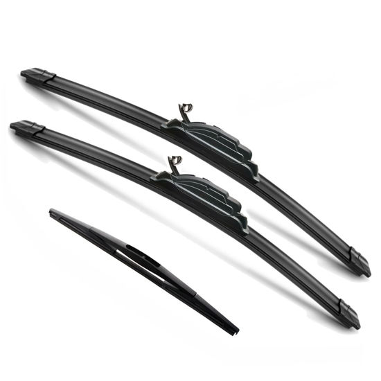 Picture of JustCar 3 wipers Replacement for Nissan Murano 2003 2004 2005, Windshield Wiper Blades Original Equipment Replacement - 26"/19"/14B" (Set of 3) U/J HOOK