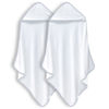 Picture of BAMBOO QUEEN 2 Pack Baby Bath Towel - Rayon Made from Bamboo, Ultra Absorbent - Ultra Soft Hooded Towels for Boy and Girl (White and Stripe, 30 x 30 Inch)