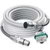 Picture of XLR to XLR Cable 20 Feet, Premium XLR Microphone Cable, Heavy Duty 22AWG OFC XLR Male to Female Cord, 3-Pin Shielded Mic Speaker Cable, Zinc Alloy Connectors, Metal Spring SR, White