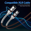 Picture of XLR to XLR Cable 100 Feet, Premium XLR Microphone Cable, Heavy Duty 22AWG OFC XLR Male to Female Cord, 3-Pin Shielded Mic Speaker Cable, Zinc Alloy Connectors, Metal Spring SR, Brown