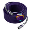 Picture of XLR to XLR Cable 200 Feet, Premium XLR Microphone Cable, Heavy Duty 22AWG OFC XLR Male to Female Cord, 3-Pin Shielded Mic Speaker Cable, Zinc Alloy Connectors, Metal Spring SR, Purple