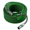 Picture of XLR to XLR Cable 100 Feet, Premium XLR Microphone Cable, Heavy Duty 22AWG OFC XLR Male to Female Cord, 3-Pin Shielded Mic Speaker Cable, Zinc Alloy Connectors, Metal Spring SR, Green