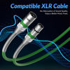 Picture of XLR to XLR Cable 100 Feet, Premium XLR Microphone Cable, Heavy Duty 22AWG OFC XLR Male to Female Cord, 3-Pin Shielded Mic Speaker Cable, Zinc Alloy Connectors, Metal Spring SR, Green