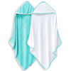 Picture of 2 Pack Baby Bath Towel - Rayon Made from Bamboo, Ultra Soft Hooded Towels for Babies,Toddler,Infant - Newborn Essential -Perfect Baby Registry Gifts for Boy Girl (White and Malachite, 30 x 30 Inch)
