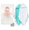 Picture of 2 Pack Baby Bath Towel - Rayon Made from Bamboo, Ultra Soft Hooded Towels for Babies,Toddler,Infant - Newborn Essential -Perfect Baby Registry Gifts for Boy Girl (White and Malachite, 30 x 30 Inch)