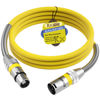 Picture of XLR to XLR Cable 8 Feet, Premium XLR Microphone Cable, Heavy Duty 22AWG OFC XLR Male to Female Cord, 3-Pin Shielded Mic Speaker Cable, Zinc Alloy Connectors, Metal Spring SR, Yellow