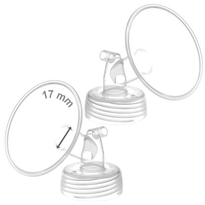 Picture of Maymom Wide Neck Pump Part Compatible wtih Spectra S1/S2 Pumps; Incl Wide Mouth Flange; Not Original Spectra Flange; Replaces Spectra Shield (17 mm Two Flanges)