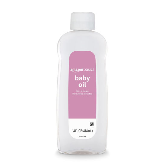 Picture of Amazon Basics Baby Oil, Mild & Gentle, Dermatologist Tested, Lightly Scented, 14 Fluid Ounces (Previously Solimo)