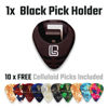 Picture of Guitar Lab Guitar Pick Holder with Adhesive Backing - With 10 FREE Celluloid Picks (0.46mm, 0.71mm, 0.96mm), Stocking Stuffer - Guitar Gifts & Father's Day Gift, For Electric, Acoustic, Bass, Ukulele