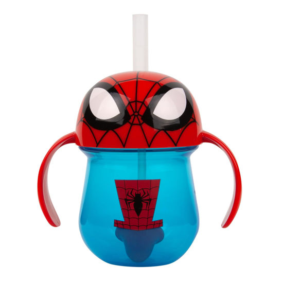 Picture of The First Years Spider-Man Trainer Straw Cup - Toddler Cups with Straw - Kids Water Bottles - 9 Months and Up - 7 Oz