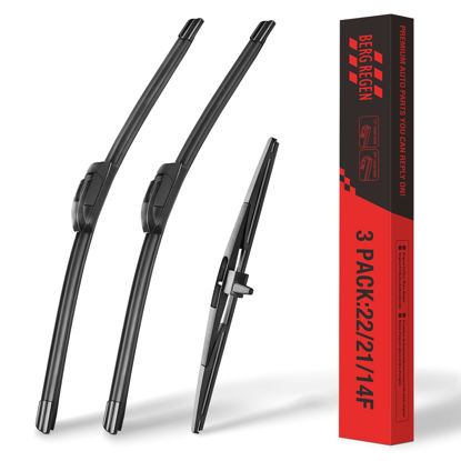 Picture of 22"/21"/14" Windshield Wipers Blades Replacement for Honda Pilot 2015 2014 2013 2012 2011 2010 2009 2008 2007 Front Wiper Blades for My Car(Set of 3) U/J Hook