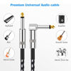 Picture of Xaspac Guitar Cable，Guitar Instrument Cable，Bass Guitar Cable Guitar Cord 10FT，6.35mm Straight Curved Audio Cable for Various Musical Instruments Electric Guitars，Electronic Keyboards，Speakers