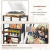 Picture of Bikoney Record Player Stand with Guitar Holder, Guitar Rack for Acoustic, Electric Guitar, Bass, Guitar Stand Multiple Guitars, Vinyl Record Stand, Guitar Stands Floor for Studio