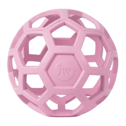 Picture of JW Pet HOL-ee Roller™, Dog Toy Puzzle Ball, Natural Rubber, Large (5.5” Inch Diameter), Pink