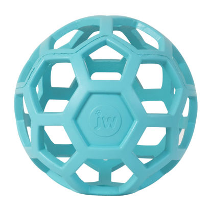 Picture of JW Pet HOL-ee Roller™, Dog Toy Puzzle Ball, Natural Rubber, Large (5.5” Inch Diameter), Blue
