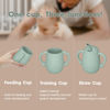 Picture of Cuddle Campus 100% Silicone Baby Training Cup, Shatterproof Toddler Sippy Cups with Straw, Open Cup for Baby, 6+ Months 4 Oz