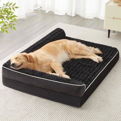 Picture of BFPETHOME Orthopedic Dog Beds for Large Dogs-Waterproof Sofa Dog Bed with Removable Washable Cover, Large Dog Bed with Waterproof Lining and Nonskid Bottom,Pet Bed for Large Dogs