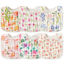 Picture of Zainpe 6Pcs Snap Muslin Cotton Baby Bibs Flowers Pattern Infants Feeding Bib Adjustable Machine Washable Girls Burp Cloths Unisex Drool Cloth with 6 Absorbent & Soft Layers for Eating and Teething
