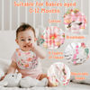 Picture of Zainpe 6Pcs Snap Muslin Cotton Baby Bibs Flowers Pattern Infants Feeding Bib Adjustable Machine Washable Girls Burp Cloths Unisex Drool Cloth with 6 Absorbent & Soft Layers for Eating and Teething