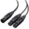 Picture of Cable Matters Balanced XLR Splitter Cable - 1.5ft / 0.5m, Male to 2 Female XLR Y Cable (XLR Splitter 1 Male to 2 Female)