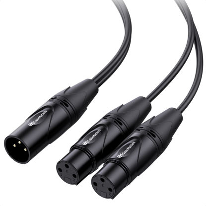 Picture of Cable Matters Balanced XLR Splitter Cable - 1.5ft / 0.5m, Male to 2 Female XLR Y Cable (XLR Splitter 1 Male to 2 Female)