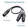 Picture of Cable Matters Balanced XLR Splitter Cable - 1.5ft / 0.5m, Male to 2 Female XLR Y Cable (XLR Splitter 1 Male to 2 Female)
