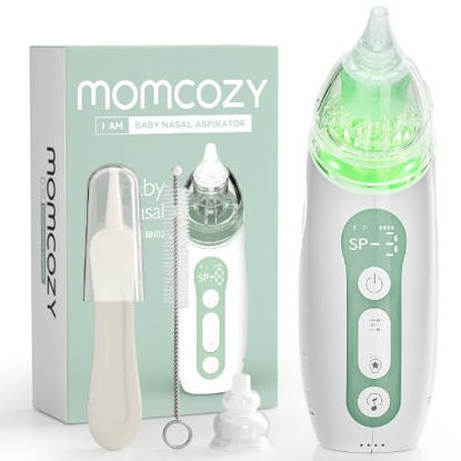 Picture of Momcozy Baby Nasal Aspirator, 3 Suction Levels Electric Nasal Aspirator for Baby, Newborn and Toddler, Portable Baby Nose Aspirator with Light Soothing and Music, Baby Snot Sucker