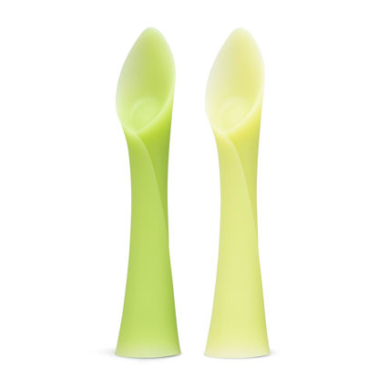 Picture of Olababy 100% Silicone Soft-Tip Training Spoon for Baby Led Weaning 2pack (Kiwi/Lemon)