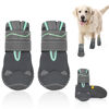 Picture of SlowTon Dog Shoes for Large Small Medium Dogs - Waterproof Dog Boots for Summer Hot Pavement, Paw Protector for Outdoor Walking Winter Snow, Anti-Slip Rubber Dog Booties for Hard Floor (GY, 8)