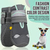 Picture of SlowTon Dog Shoes for Large Small Medium Dogs - Waterproof Dog Boots for Summer Hot Pavement, Paw Protector for Outdoor Walking Winter Snow, Anti-Slip Rubber Dog Booties for Hard Floor (GY, 8)