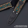 Picture of Nefelibata Guitar Strap, 2" Jacquard Embroidered Cotton Guitar Strap with Double-Length Leather Ends with Guitar Pick Pocket for Bass, Electric and Acoustic Guitars(Vintage Green Plaid)