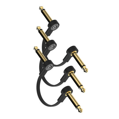 Picture of Rock Stock Guitar Pedal Patch Cables - 4 Inch C-Shape Right Angle Pedal Board Cable to Maximize Space - Durable & Low Noise Gold Plated Connectors