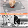 Picture of Pet Feeding Mat-Absorbent Pet Placemat for Food and Water Bowl, with Waterproof Rubber Backing, Quick Dry Water Dispenser Mat for Dog and Cat (17"x27", Striped Light Gray)