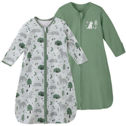 Picture of Yoofoss Baby Sleep Sack 18-24 Months Long Sleeve Wearable Blanket Baby 100% Cotton 2-Way Zipper 0.5 Tog Toddler Sleeping Sack, Lightweight(X-Large)