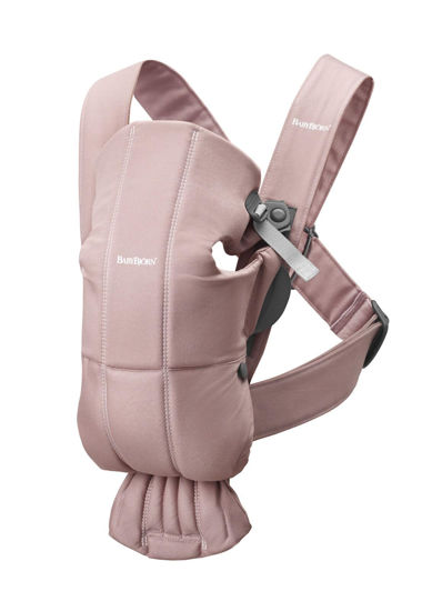Picture of BabyBjörn Baby Carrier Mini, Dusty Pink, Woven | Newborn Carrier (7-25 lbs), Ergonomic, Easy-to-Use