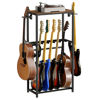 Picture of MAHANCRIS Guitar Stand for Acoustic Holder, Electric Guitar, Bass, Ukulele, Multiple Guitar Rack Holder, Floor Adjustable for Guitars, Guitar Amp Accessories, for Home Music Studio, Rustic Brown GSHR6501