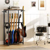 Picture of MAHANCRIS Guitar Stand for Acoustic Holder, Electric Guitar, Bass, Ukulele, Multiple Guitar Rack Holder, Floor Adjustable for Guitars, Guitar Amp Accessories, for Home Music Studio, Rustic Brown GSHR6501