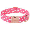 Picture of Unique style paws Dog Collar Metal Buckle Collar for Valentine's Day Gift Pink Heart Love for Small Medium Large Boys Girls Dogs