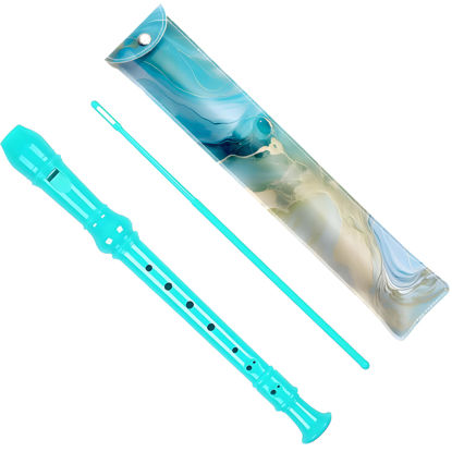 Picture of Soprano Recorder for Kids Beginners, German Fingering, C Key, 3 Piece with Cleaning Rod, Bag, Fingering Chart (Green)…