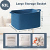 Picture of Goodpick Large Blanket Basket, Storage Baskets for Organizing, Rectangle Woven Baskets for Storage, Toy Baskets Storage Kids, Woven Basket for Clothes, Towels, 21.6" x 14.9" x 11.8"