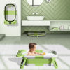 Picture of TPN Collapsible Baby Bathtub for Infants to Toddler with Real-time Temp Monitor+Floating Cushion,Foldable Baby Bath Tub Set Applicable 0-36 Month,Perfect Portable Travel Baby Tub for Newborns Boy