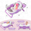 Picture of TPN Collapsible Baby Bathtub for Infants to Toddler with Real-time Temp Monitor+Floating Cushion,Foldable Baby Bath Tub Set Applicable 0-36 Month,Perfect Portable Travel Baby Tub for Newborns Boy