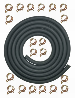 Picture of 10 Feet 5/16 Inch ID Fuel Line Hose Rubber w/ 20 Clamp
