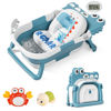 Picture of TPN Collapsible Baby Bathtub for Infants to Toddler with Real-time Temp Monitor+Floating Cushion,Foldable Baby Bath Tub Set Applicable 0-36 Month,Perfect Portable Travel Baby Tub for Newborns Boy