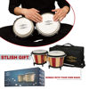 Picture of Glory Bongo Drums 6” and 7” Wood Percussion Instrument Bongos with bag and tuning Key,Double Color