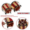 Picture of Glory Bongo Drums 6” and 7” Wood Percussion Instrument Bongos with bag and tuning Key,Double Color