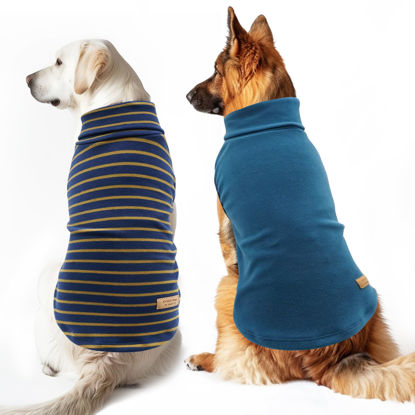Picture of KYEESE 2Pack Dog Sweater Soft Dog Sweaters for Medium Dogs Male Stretchy Large Dog Sweater Turtleneck Dog Clothes Pullover Dog Sweatshirt Warm Dog Coats
