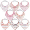 Picture of 8-Pack Organic Baby Bandana Drool Bibs for Girls - Super Absorbent Baby Bibs for Baby Girls, Baby Boys, Soft Cotton Bandana Bibs, Baby Drool Bib, Teething Bibs for Infant,Toddler,Bib Girl(Sweet Charm)