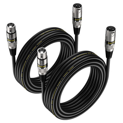 Picture of EBXYA XLR Cables 15 feet 2 Packs - Premium Balanced Microphone Cable with 3-Pin XLR Male to Female Cable, Black