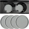 Picture of ZSDY Car Cup Coaster, 4PCS Universal Auto Non-Slip Cup Holder Embedded in Ornaments Silicone Coaster, Car Interior Accessories Sets, Grey